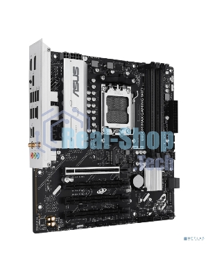 Материнская плата ASUS B850M MAX GAMING WIFI, AM5, AMD B850, 4xDDR5, 4xSATA, 3xM.2, 1xPCIe 5.0 x16, 1xPCIe 4.0 x4, 1xPCIe 3.0 x1, 1xDP, 1xHDMI, 1x1Gb LAN, Wi-Fi 6, Bluetooth 5.4, 1xUSB-C 10Gbps, 2xUSB-A 10Gbps, 2xUSB-A 5Gbps, 5xUSB-A 2.0, 3x3.5 мм, 7.1, mATX