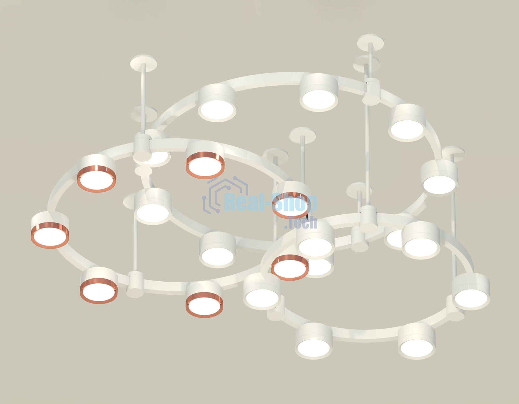 Светильник Ambrella light XR92212200/22 SWH/PPG белый песок/золото розовое полированное GX53