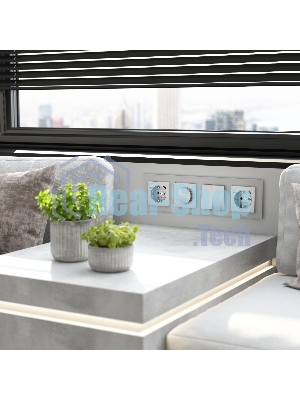 Рамка на 4 поста Senso (серебряный, стекло soft-touch) W0043106
