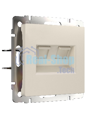 Розетка двойная Werkel Ethernet RJ-45 (айвори матовый) W1181162