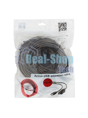 Кабель-удлинитель USB2.0 активный Cablexpert UAE-01-15M, AM/AF, 15м