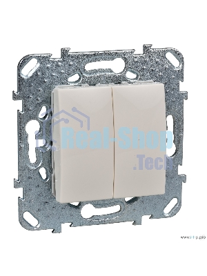 Выключатель Schneider-electric MGU5.211.25ZD UNICA 2-клавишный, сх. 5, бежевый