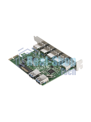 Контроллер ExeGate EXE-317 PCI-E 2.0, 5*USB 3.0 ext + 2*USB 3.0 int, разъем доп.питания (OEM)
