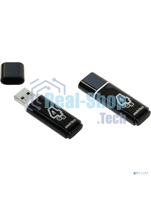 Флешка USB Smartbuy Glossy series black (SB4GbGS-K), 4Gb, USB 2.0, R/W 25/15, черный