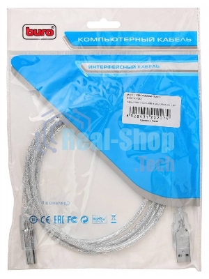 Кабель USB2.0 Buro USB A (m)/USB B (m) 1.8м