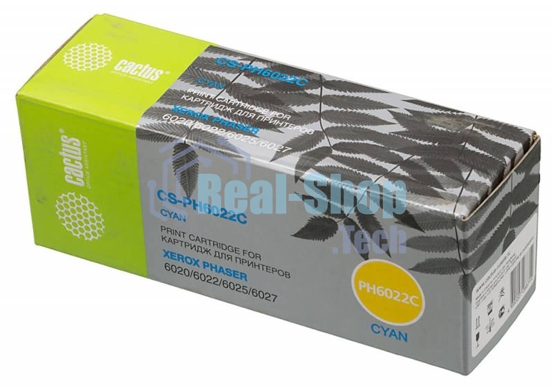 Картридж лазерный Cactus CS-PH6022C (106R02760) голубой (1000 стр.) для Xerox Phaser 6020/6022/WC6025/6027