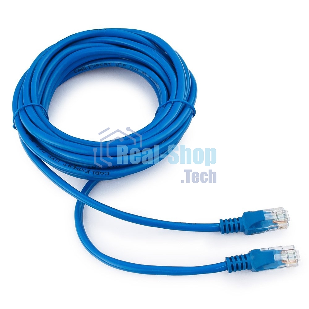 Патч-корд UTP Cablexpert cat.5e, 5м, литой, многожильный, синий