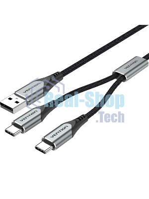 Кабель Vention USB-CM х 2/USB 2.0 AM - 1м.