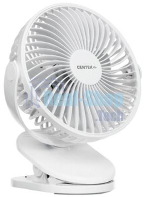Вентилятор Centek CT-5045 белый, настольный, 5 Вт, 4 скорости, 15 см