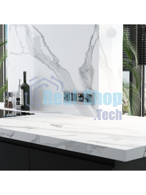 Рамка на 4 поста Senso (серебряный, стекло soft-touch) W0043106