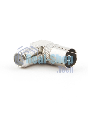 Переходник Cablexpert APL-FTVF-02, F (мама)/TV (мама), 90 градусов, блистер