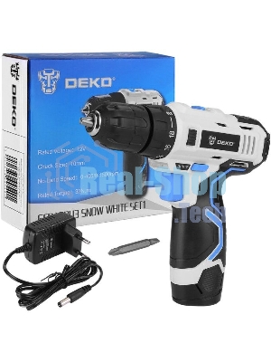 Дрель-шуруповерт Deko GCD12DU3, 12 В, 1.5 Ач, 32 Нм, щеточный