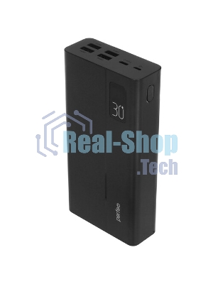 Портативный аккумулятор Perfeo Powerbank MOUNTAINS 30000 mAh/LED дисплей/PD + QC 3.0/Type-C/4 USB/Выход: 3A, max 22.5W White (PF_D0162)