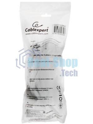 Кабель аудио Cablexpert CCA-458-10M-N, Jack 3.5(M)/2xRCA, 10м, черный, пакет