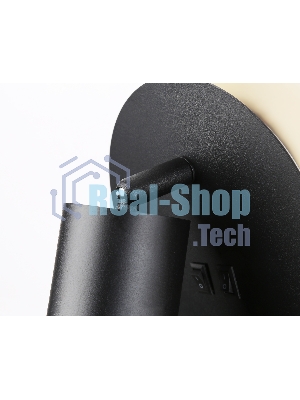 Настенный светильник с выключателем Ambrella light FW2463 BK черный GU10 max 12W+LED 4200K 7W D145*150