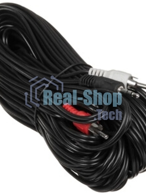 Кабель аудио Cablexpert CCA-458-10M-N, Jack 3.5(M)/2xRCA, 10м, черный, пакет