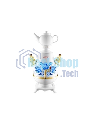 Самовар Centek СТ-0092 A (белый+рисунок+золото), 4.0л, 2300Вт, поддерж.t + LED индикатор, керам зав.