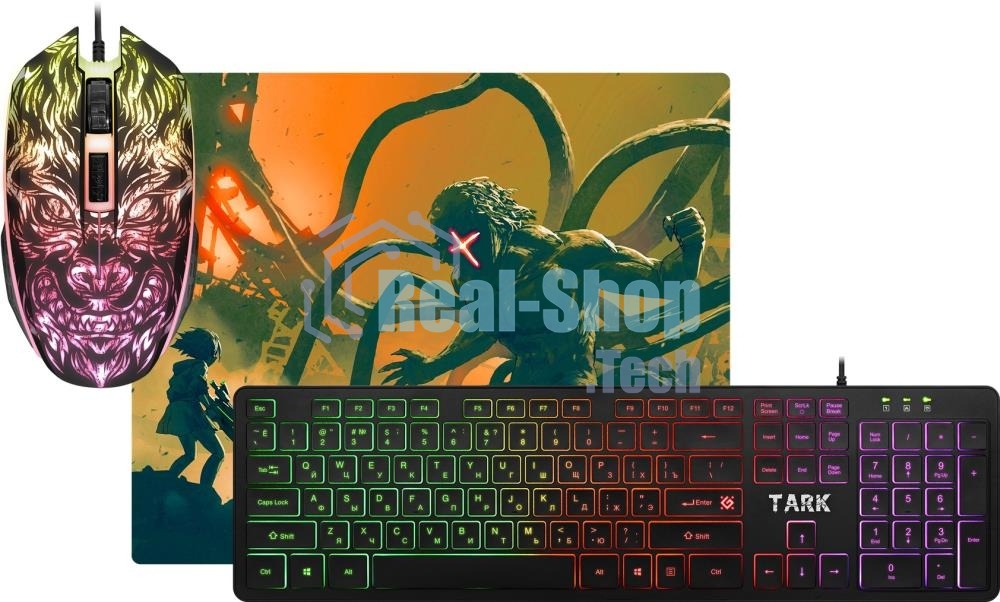 Комплект клавиатура+мышь Defender Tark C-779 проводной, USB, 2400 DPI, чёрный
