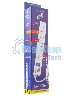Сетевой фильтр Power Cube 1,9 м 6 розеток (белый) 16B/3,5 кВт