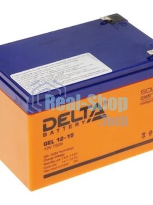 Батарея Delta GEL 12-15 (12V/15А·ч) свинцово- кислотный аккумулятор