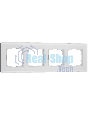 Рамка на 4 поста Senso (белый, стекло soft-touch) W0043101