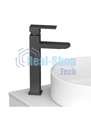 Тумба Bau Dream Blackwood 60 правая, графит, раковина BAU Dream D43, смеситель для раковины высокий Hotel Black, черный, выпуск клик клак, черный
