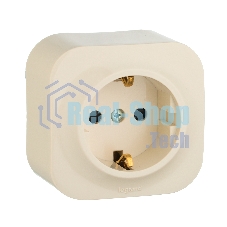 Розетка с заземлением с защитными шторками Legrand 782250 (Слоновая кость)