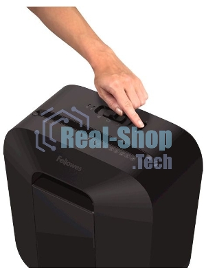 Шредер Fellowes PowerShred LX25 черный (секр.P-4)/перекрестный/6лист./11.5лтр./скрепки/скобы/пл.карты