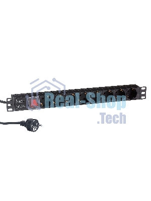 Блок розеток горизонтальный ExeGate ServerPro PDU-19H803 Al-8S-EU2-SW, 19