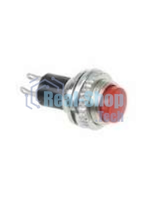 Выключатель-кнопка металл Rexant 220V 2А (2с) (ON)-OFF Ø10.2 красный Mini