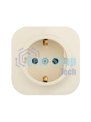 Розетка с заземлением с защитными шторками Legrand 782250 (Слоновая кость)