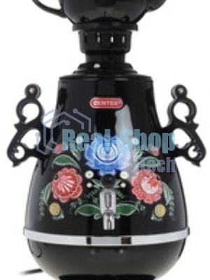 Самовар Centek CT-0091 B (черн+рисунок), 4.0л, 2300 Вт, поддерж.t + LED индикатор, керам заварник