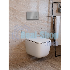 Инсталляция с унитазом комплект BAU PRO 6 в 1: унитаз подвесной безободковый торнадо Bau Dream 51х35, быстросъемное сиденье микролифт, кнопка смыва BAU Pulse, серый металлик/хром