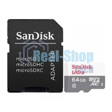 Флеш карта microSD 64GB SanDisk microSDXC Class 10 Ultra (SD адаптер) UHS-I 100MB/s