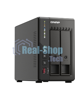 SMB QNAP TS-253E-8G NAS, 2-tray w/o HDD. 2xHDMI-port. 4-core Celeron J6412 2-2.6 GHz, 8Gb DDR, 2x2.5Gb LAN, 2 x M.2 2280 PCIe Gen 3 x2, 2x USB 3.2 Gen 2 (10Gbps) Port, 2x USB 2.0 port
