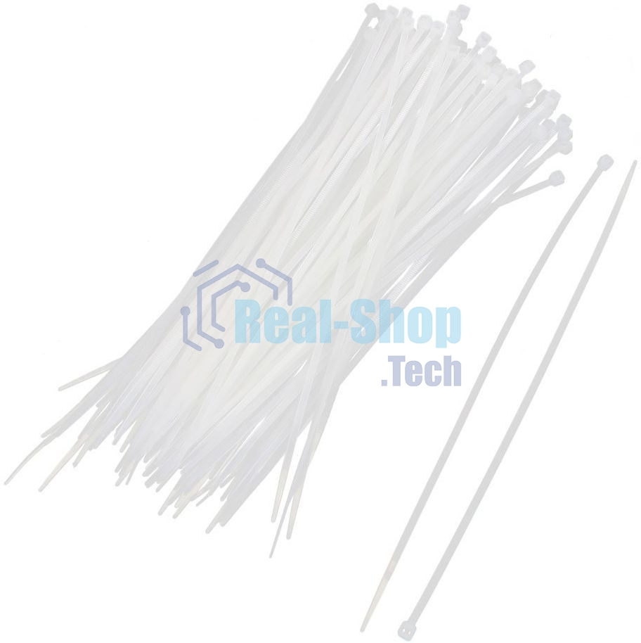 Стяжка пластиковая WRline WR-SHN-25-150W 150x2.5 мм (упак: 100 шт) нейлон 6.6 белый