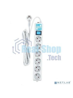 Фильтр-удлинитель PowerCube PRO (SPL(5+1)-16B-P-3M) 3.0 м, LC контур - подавление В/Ч помех, 16А/3,5кВт