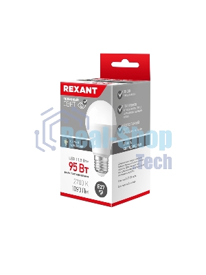 Лампа светодиодная Rexant груша A60 11,5 Вт E27 1093 лм 2700 K теплый свет