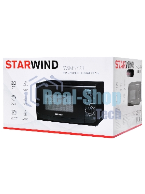 Микроволновая печь Starwind SWM5720 черный, 20 л, 700 Вт, переключатели - поворотный механизм
