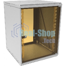 Шкаф коммутационный Suprlan (05-1503) настенный 15U 600x450 мм пер. дв. стекл направл. под закл. гайки 70 кг RAL 7035 25.1 кг 750 мм