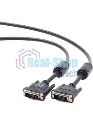 Кабель DVI-D dual link Gembird/Cablexpert, 25M/25M, 3.0м, черный, экран, феррит.кольца, пакет
