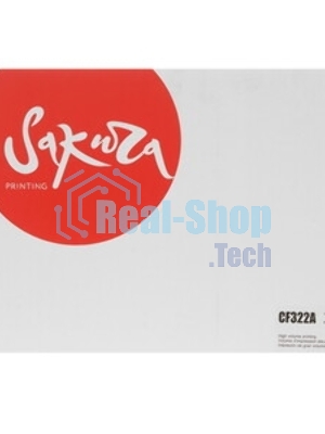 Картридж лазерный Sakura CF322A для HP Color LaserJet Enterprise M680dn, M680f, M680z, желтый, 16 500 к.