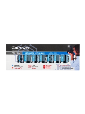 Батарейка GoPower FR6 AA BOX10 Lithium 1.5V
