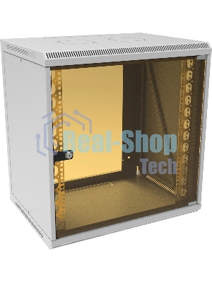 Шкаф коммутационный Suprlan (05-1203) настенный 12U 600x450мм пер.дв.стекл направл.под закл.гайки 70кг RAL 7035 385мм 21.94кг 620мм