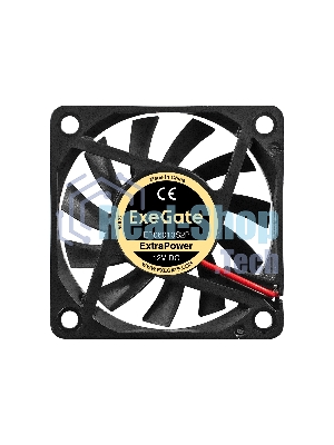 Вентилятор 12В DC ExeGate ExtraPower EP06010S2P (60x60x10 мм, Sleeve bearing (подшипник скольжения), 2pin, 3000RPM, 24dBA)