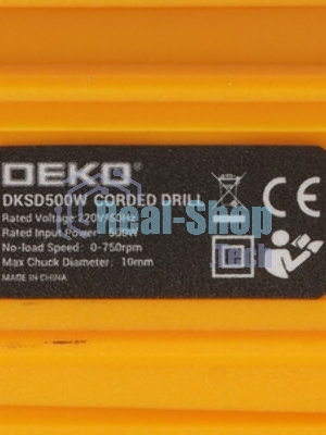 Дрель-шуруповерт Deko DKSD500W, 500 Вт, 28 Нм, щеточный