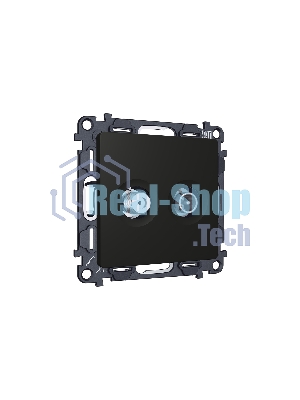 Комплект механизма розетки TV оконечной + SAT 5-862MHz 3.5dB/950-2150MHz 3.5dB ALFA Черный матовый QUANT (AP8133, VM217) MA813310