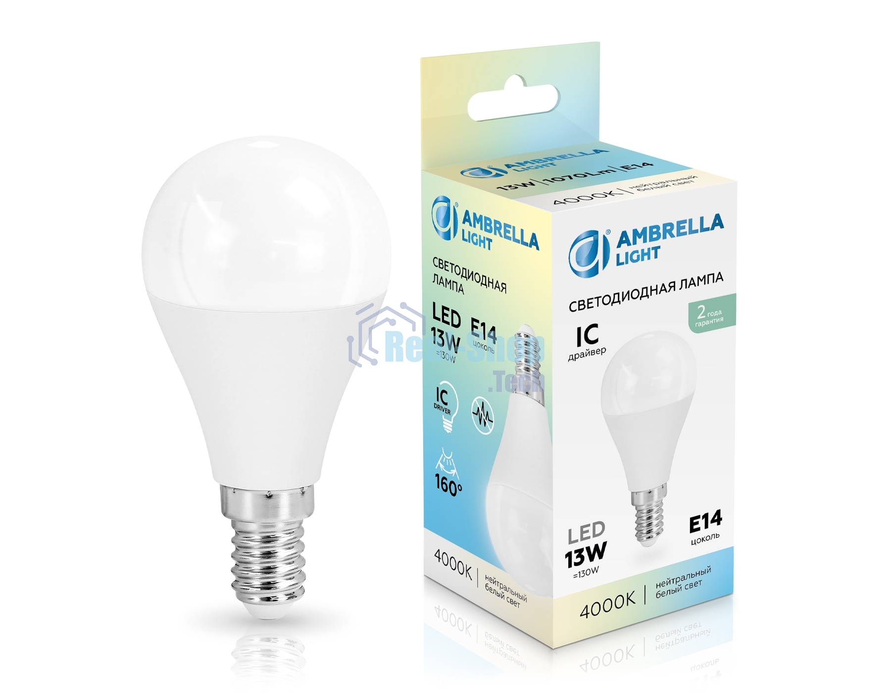 Лампа светодиодная	451314 LED P45 13W IC E14 4000K 175-265V