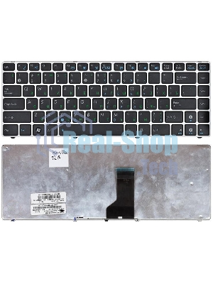 Клавиатура для ноутбука Asus UL30 K42 черная с серебристой рамкой