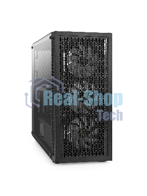 Компьютерный корпус Miditower ExeGate EVO-5001A-EVO800 (ATX, БП EVO800RGb с вент. 12 см, 2хUSB+1хUSB 3.0+HD Audio, черный, 3 вент.12см с RGb подсветкой, боковая панель - закаленное стекло)